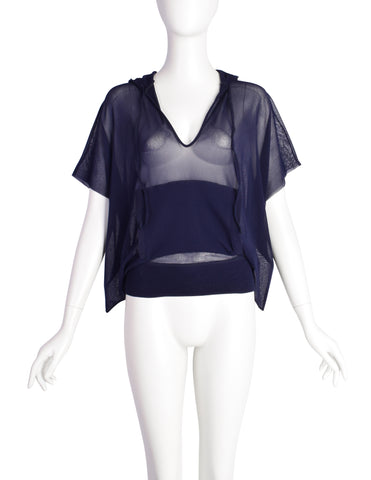 Pleats Please by Issey Miyake Vintage Navy Slate Blue Pleated