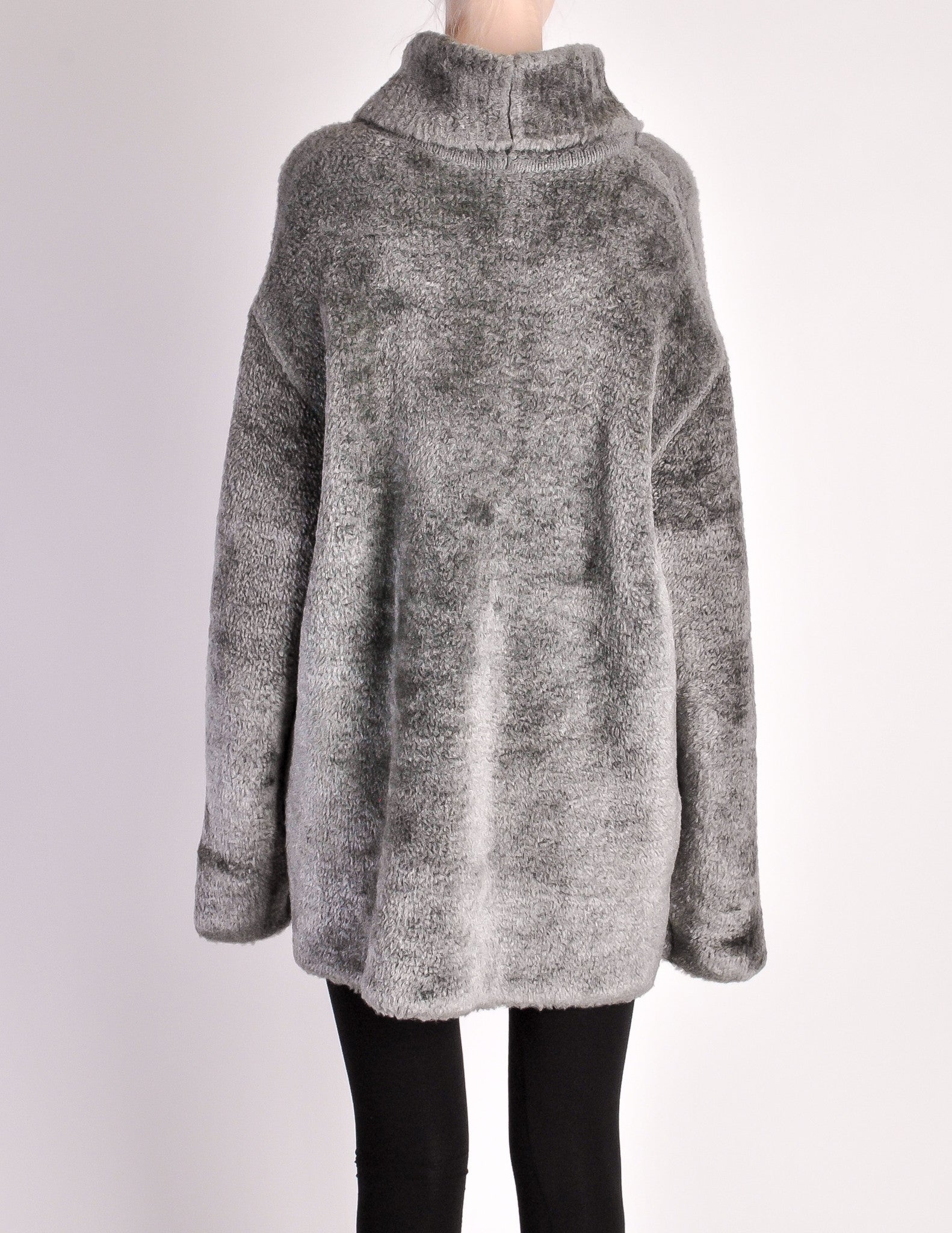 Alaïa Vintage Grey Fuzzy Oversized Turtleneck Sweater - from Amarcord ...