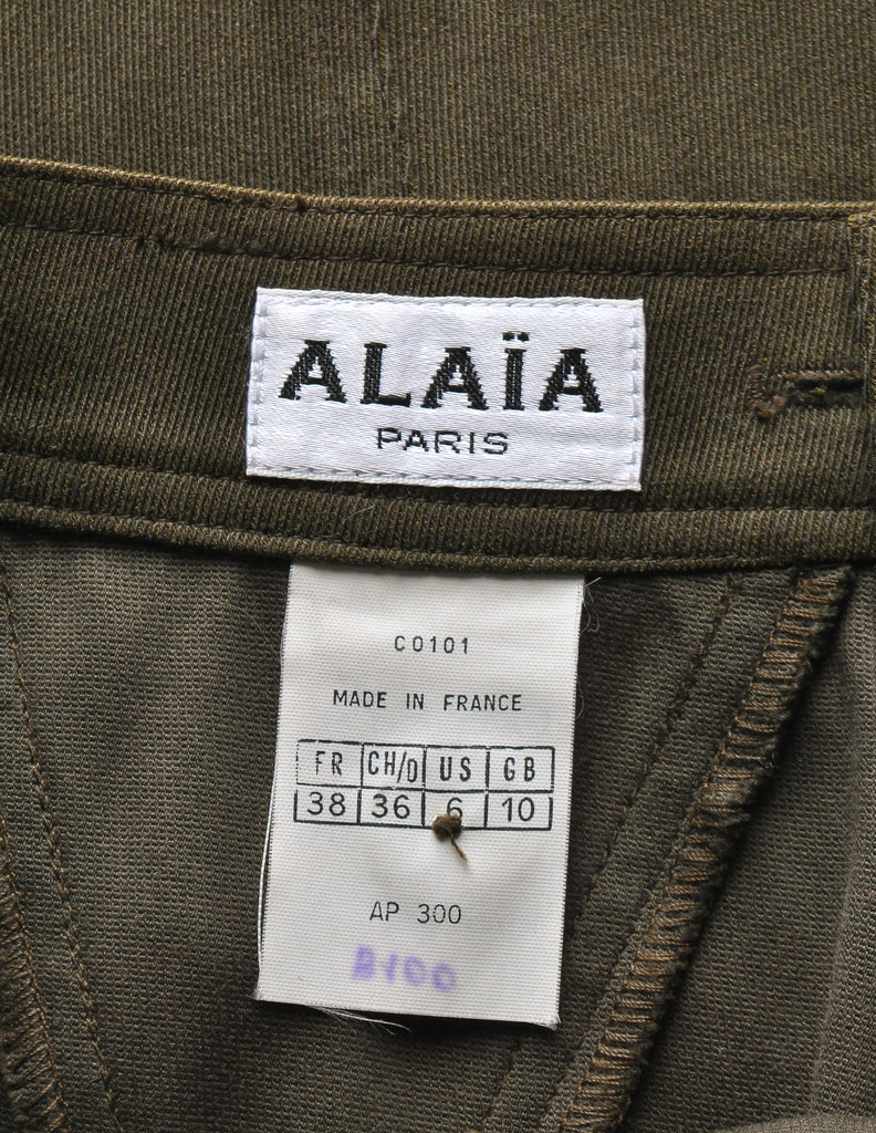 Alaïa Vintage Iconic Olive Green Stretch Skirt – Amarcord Vintage Fashion