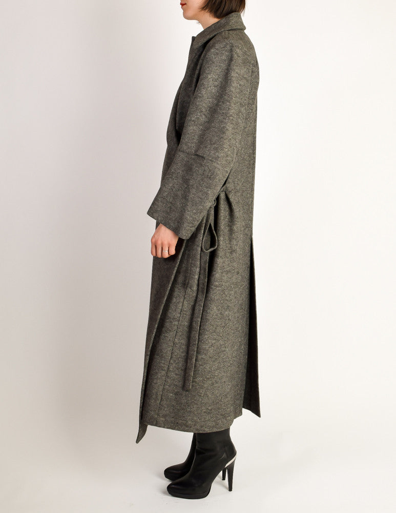 Ann Demeulemeester Vintage Grey Felted Wool Wrap Coat – Amarcord ...