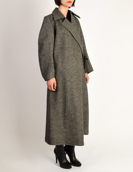 Ann Demeulemeester Vintage Grey Felted Wool Wrap Coat – Amarcord ...