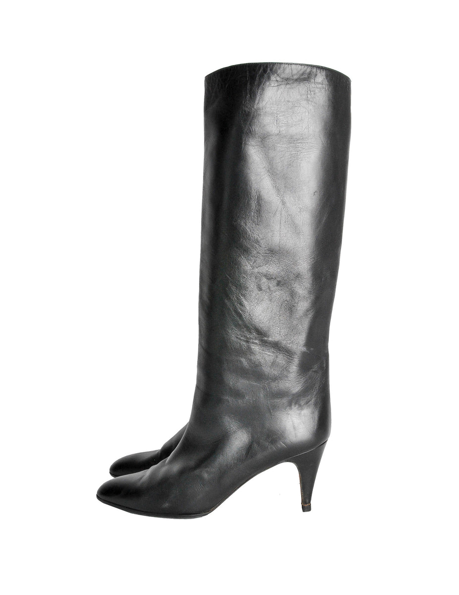 Garolini Vintage Black Leather Knee High Boots – Amarcord Vintage Fashion