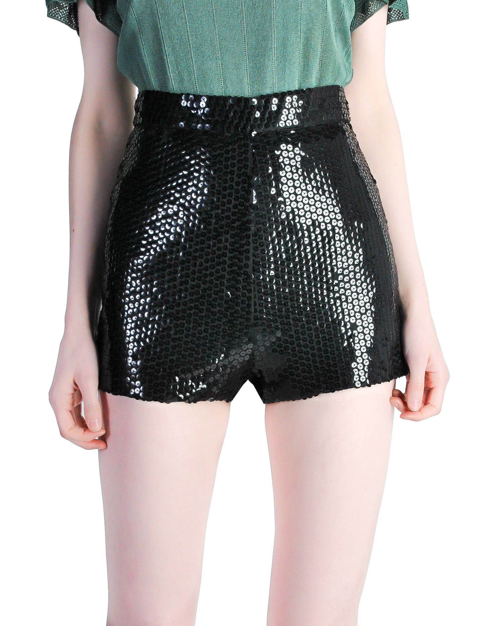 black sequin hot pants