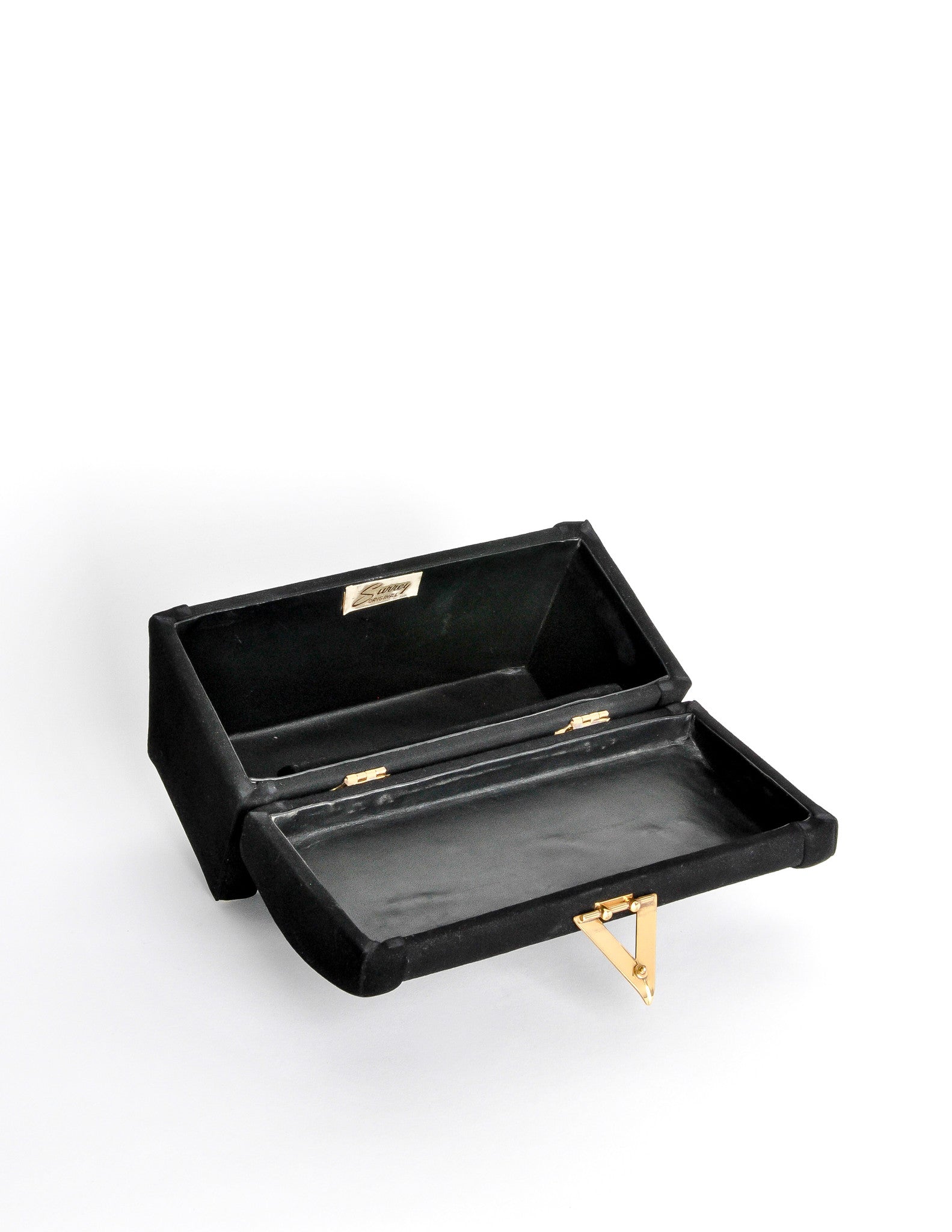 Surrey Vintage 1960s Black Box Handbag - from Amarcord Vintage Fashion