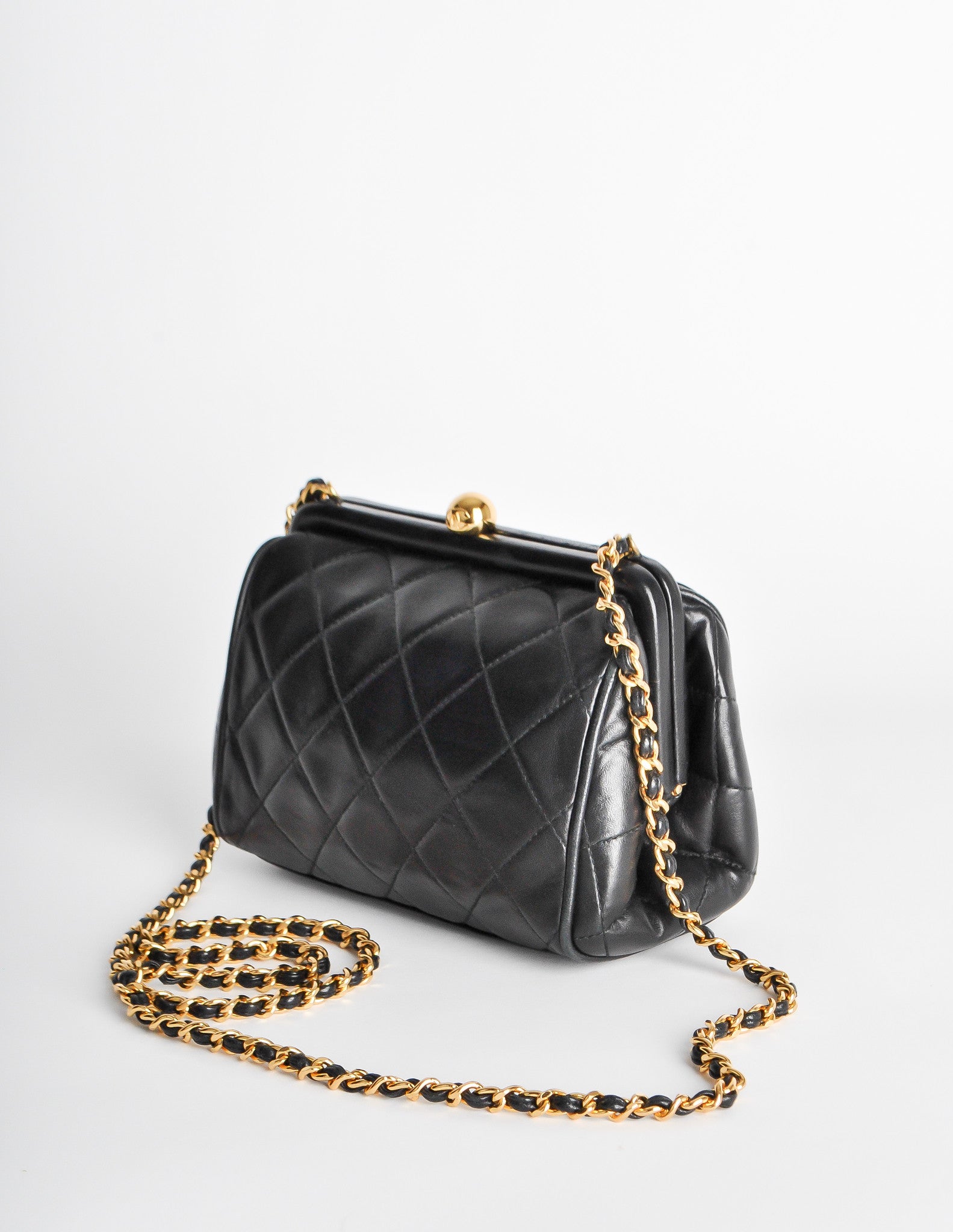 Chanel Vintage Black Quilted Crossbody Bag - from Amarcord Vintage Fashion