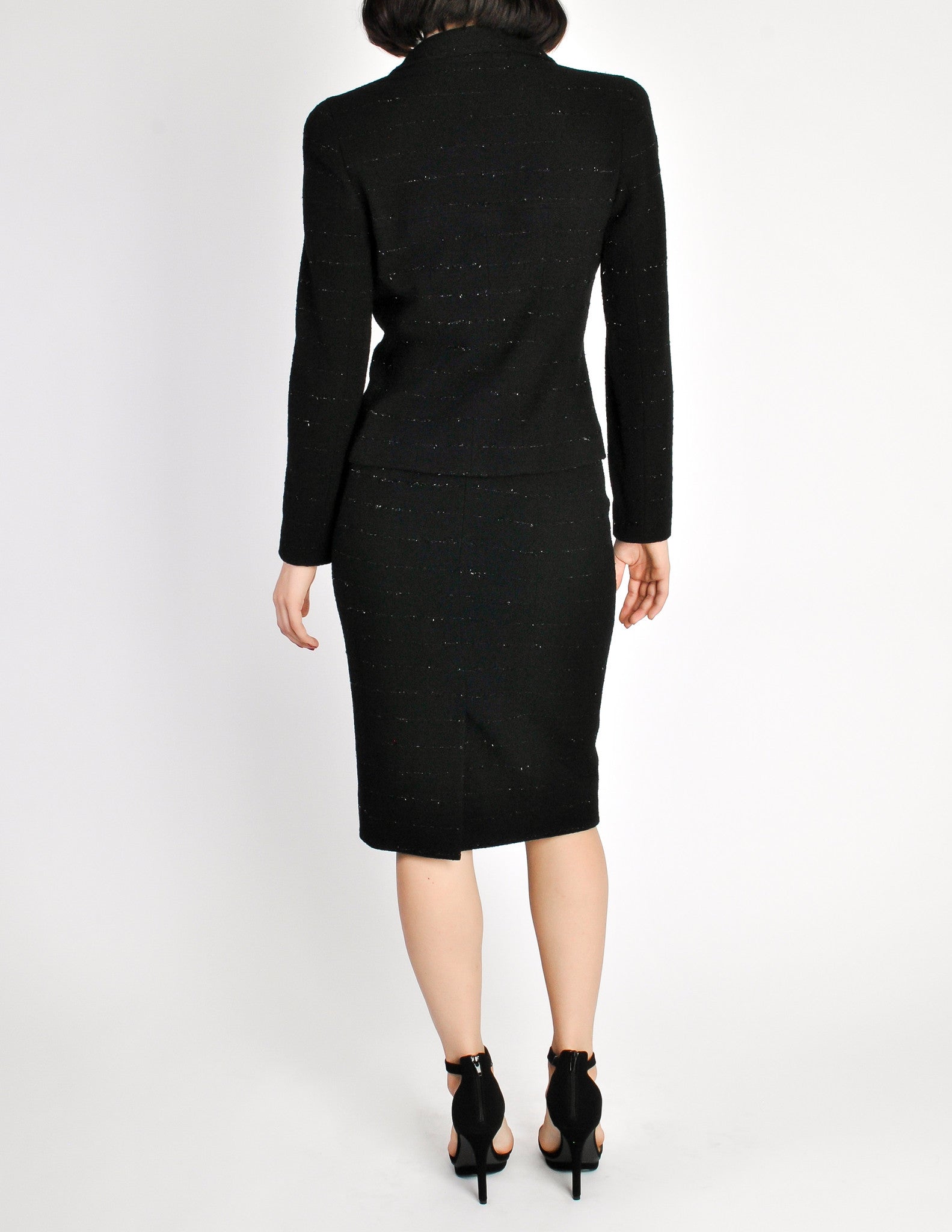 Chanel Vintage Black Wool Sparkly Two-Piece Suit - from Amarcord ...