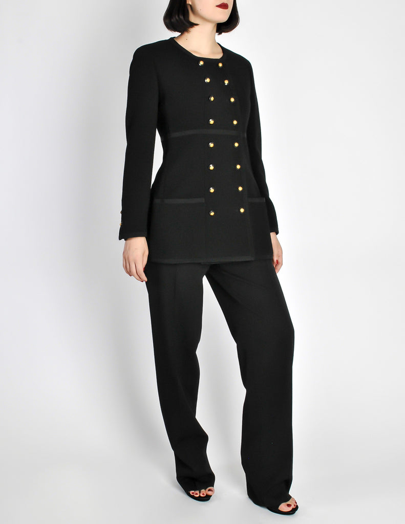 Chanel Vintage Black Wool Longline Blazer Coat – Amarcord Vintage Fashion