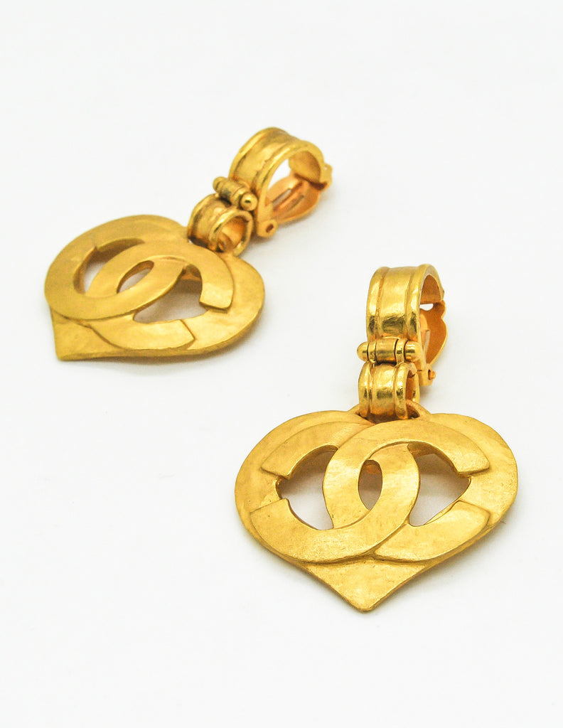 販売売筋品 CELINE ♡ Vintage Blason Heart earrings exprealty.ca