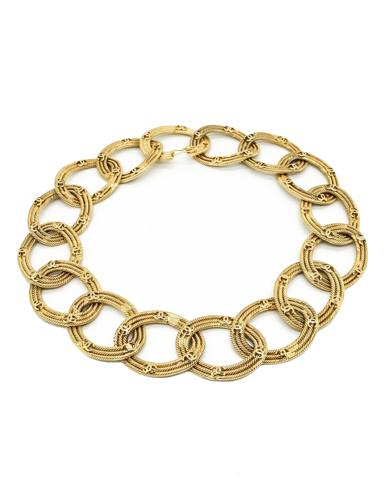 Chanel Vintage Gold CC Logo Chain Link 