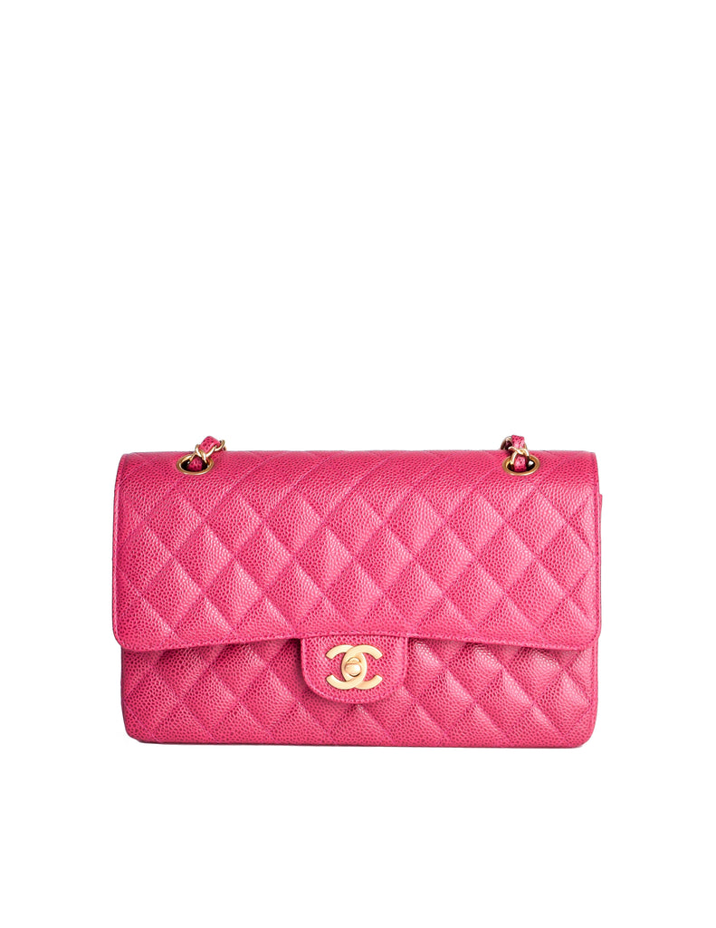 Chanel Fuchsia Pink Quilted Caviar 2.55 Medium Classic Double – Amarcord Vintage Fashion