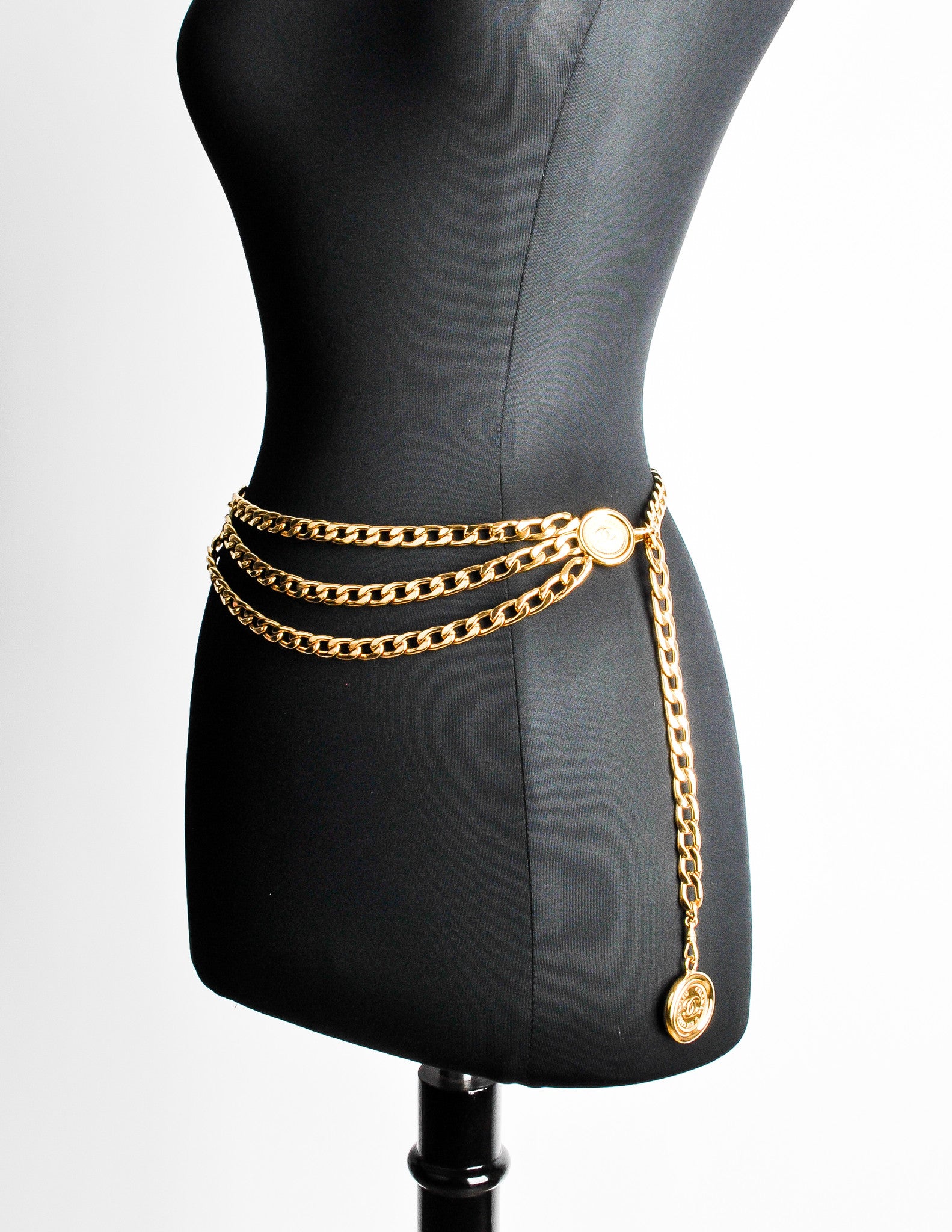 Chanel Vintage Gold Triple Chain Belt - from Amarcord Vintage Fashion