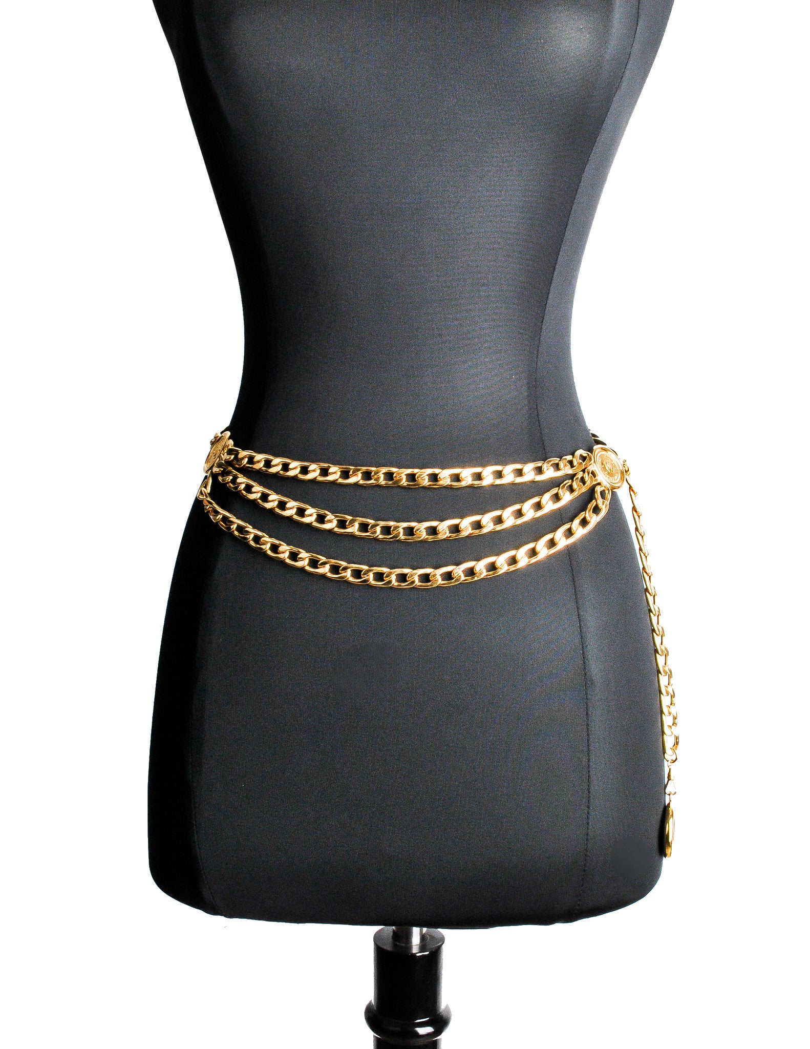 Chanel Vintage Gold Triple Chain Belt - from Amarcord Vintage Fashion