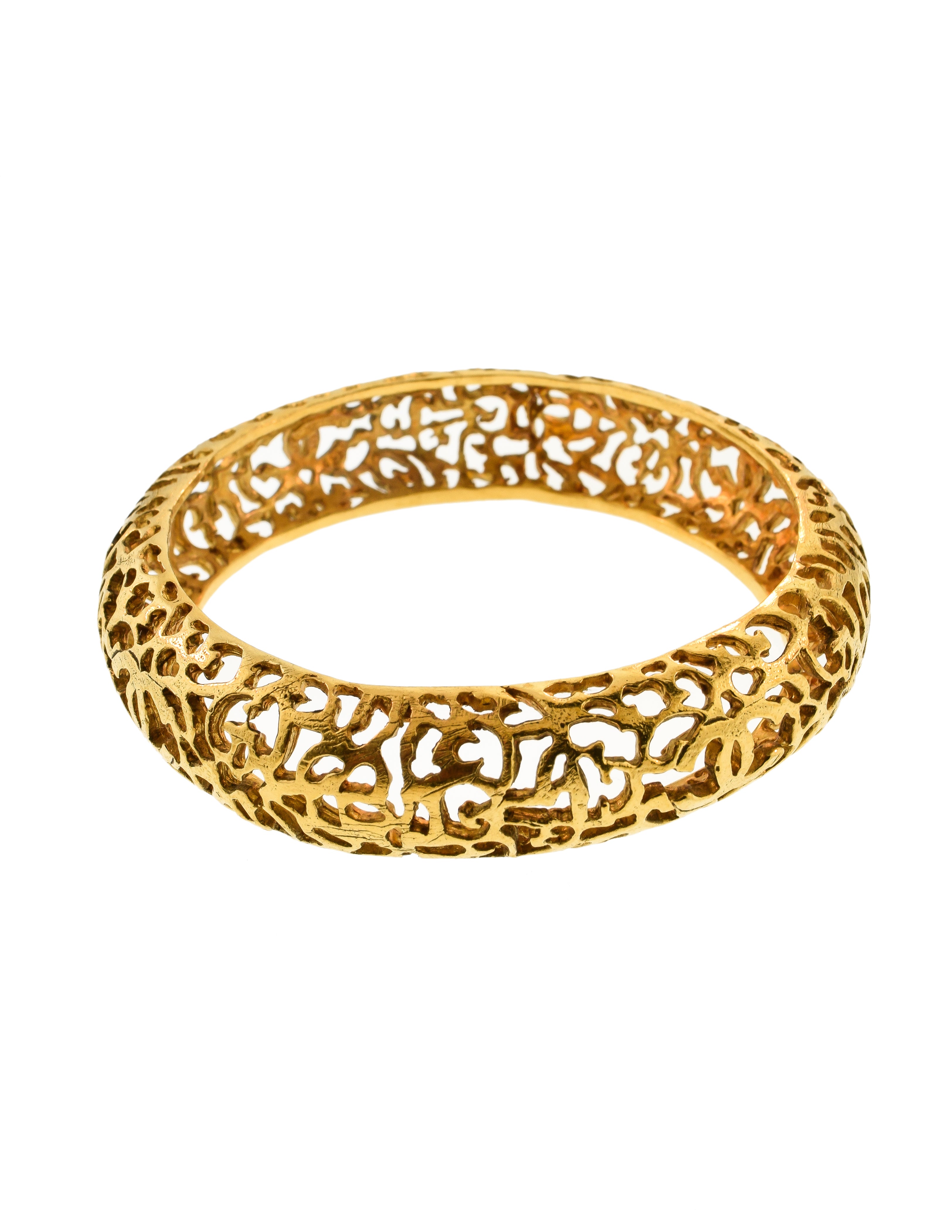 Chanel Vintage Gold Cut Out Swirl Bracelet - from Amarcord Vintage Fashion