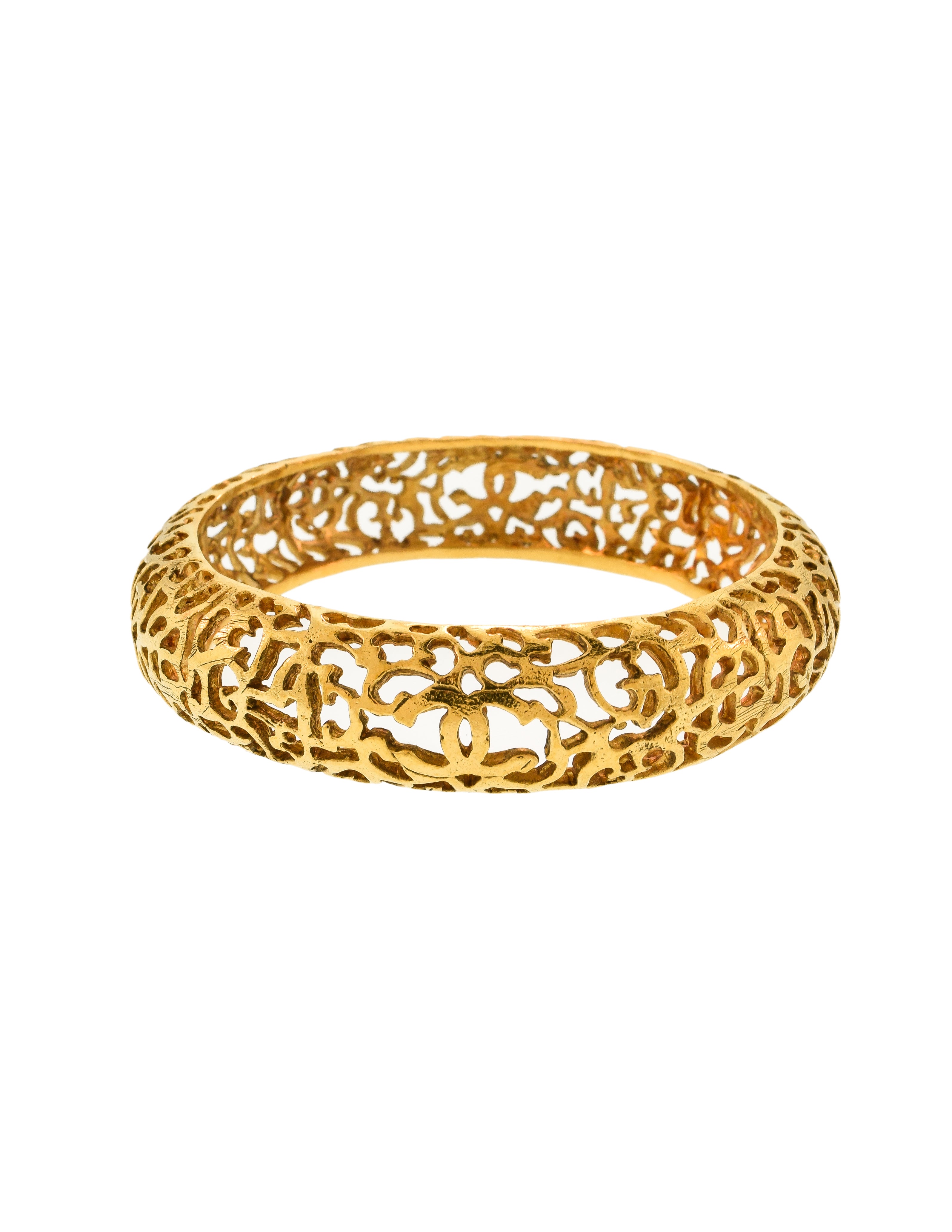 Chanel Vintage Gold Cut Out Swirl Bracelet - from Amarcord Vintage Fashion