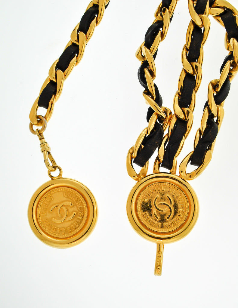 Chanel Vintage Black & Gold Triple Row Chain Belt – Amarcord Vintage ...