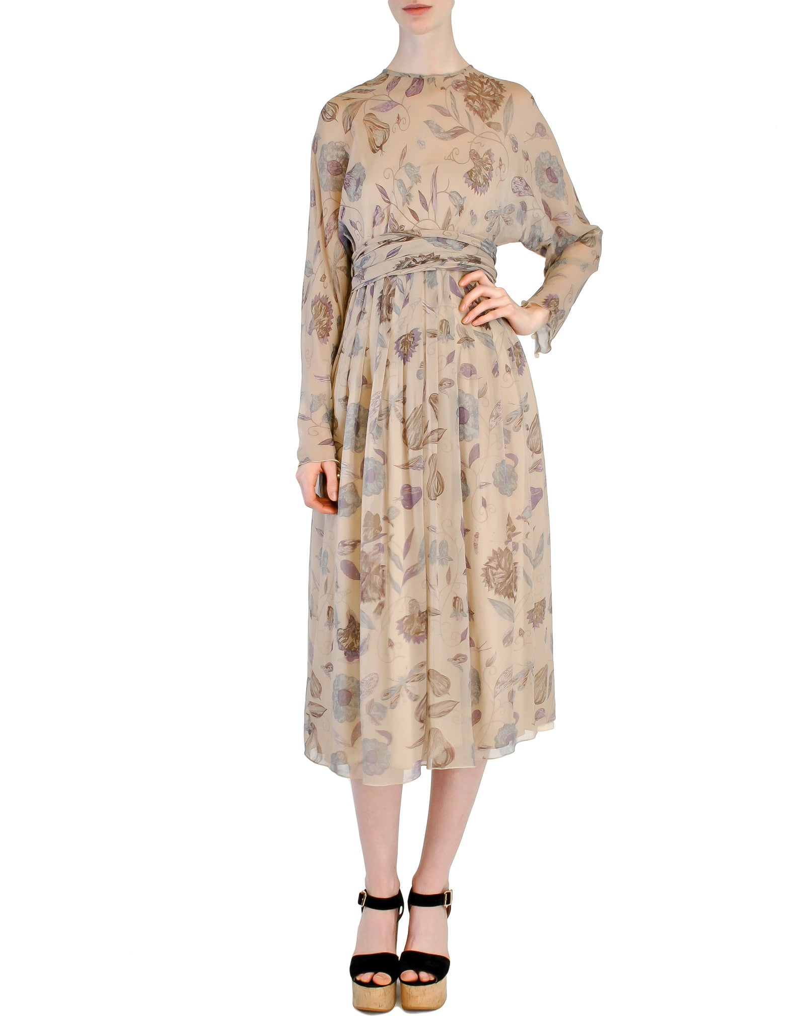 silk chiffon floral dress