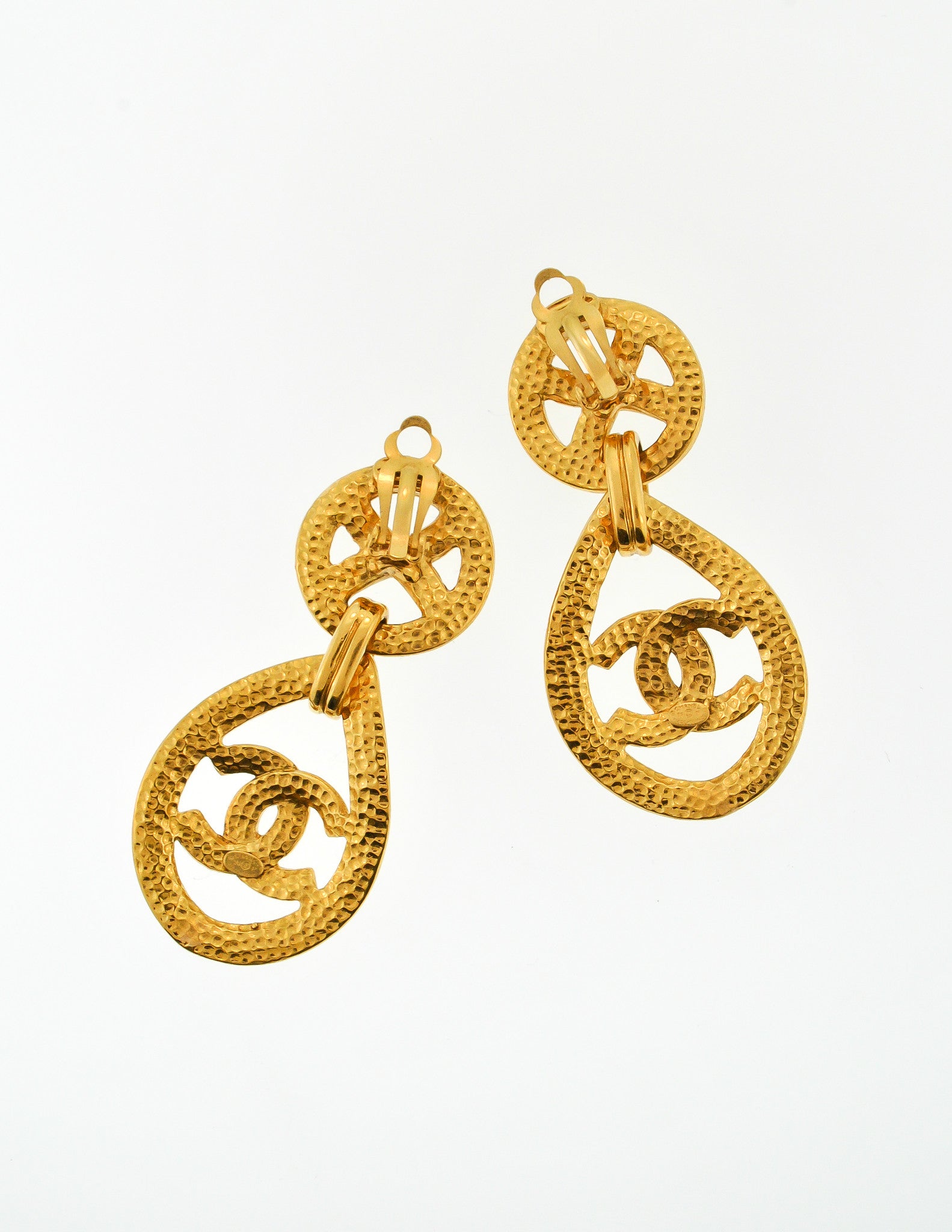 Chanel Vintage Gold CC Logo Teardrop Earrings - from Amarcord Vintage ...