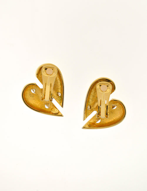 Courrèges Vintage Gold Broken Heart Earrings – Amarcord Vintage