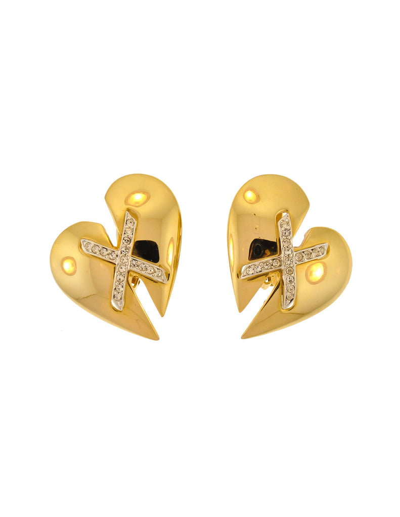 Courrèges Vintage Gold Broken Heart Earrings – Amarcord Vintage