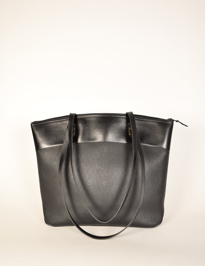 Christian Dior Vintage Black Honeycomb Canvas and Leather Large Should   Amarcord Vintage Fashion