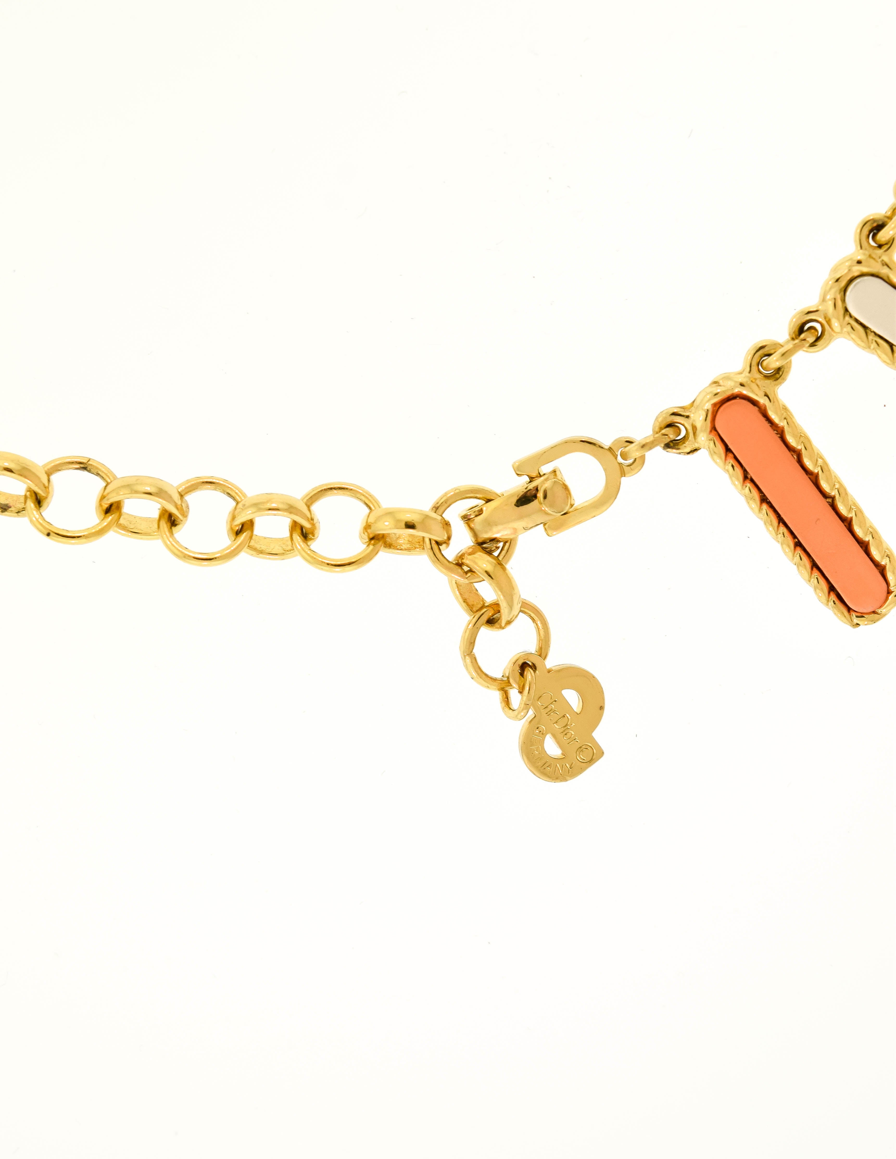 Christian Dior Vintage Gold Copper Silver Fringe Necklace - from ...