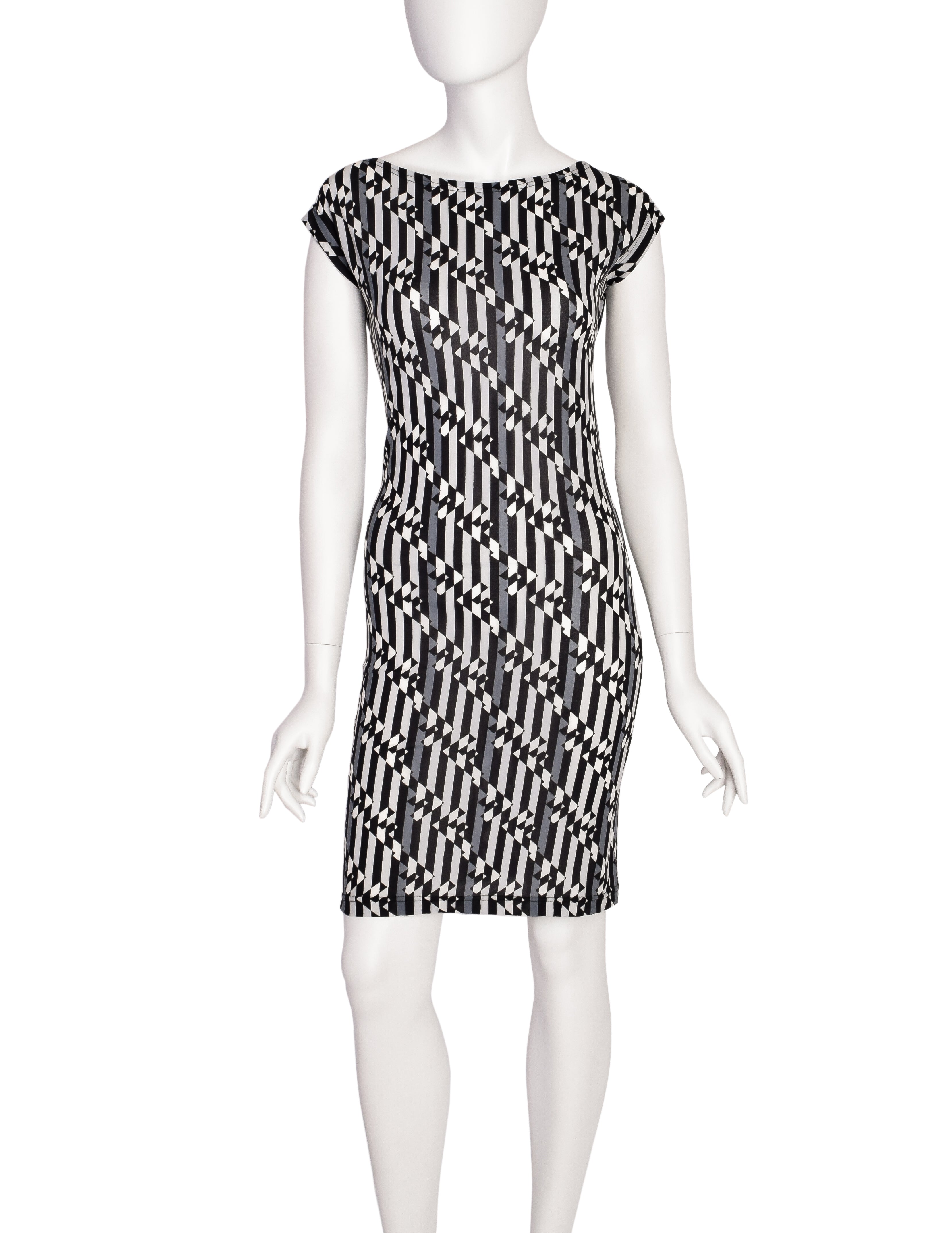 black and white fendi dress