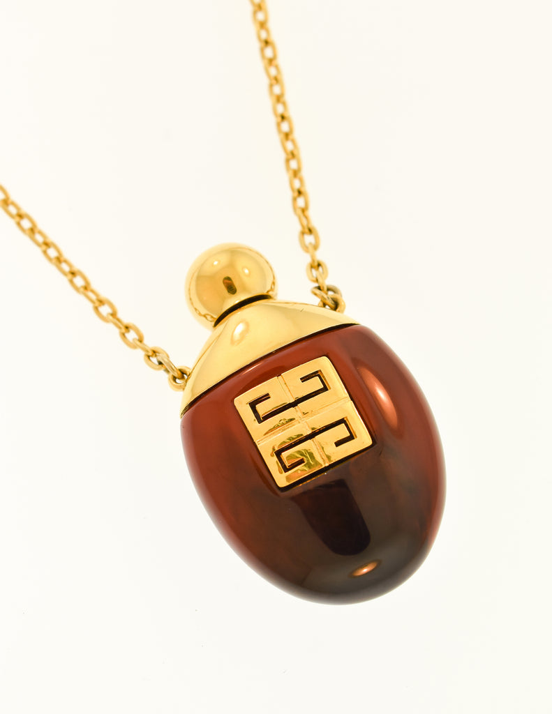 Givenchy Vintage 1977 Brown and Gold Perfume Bottle Necklace – Amarcord  Vintage Fashion