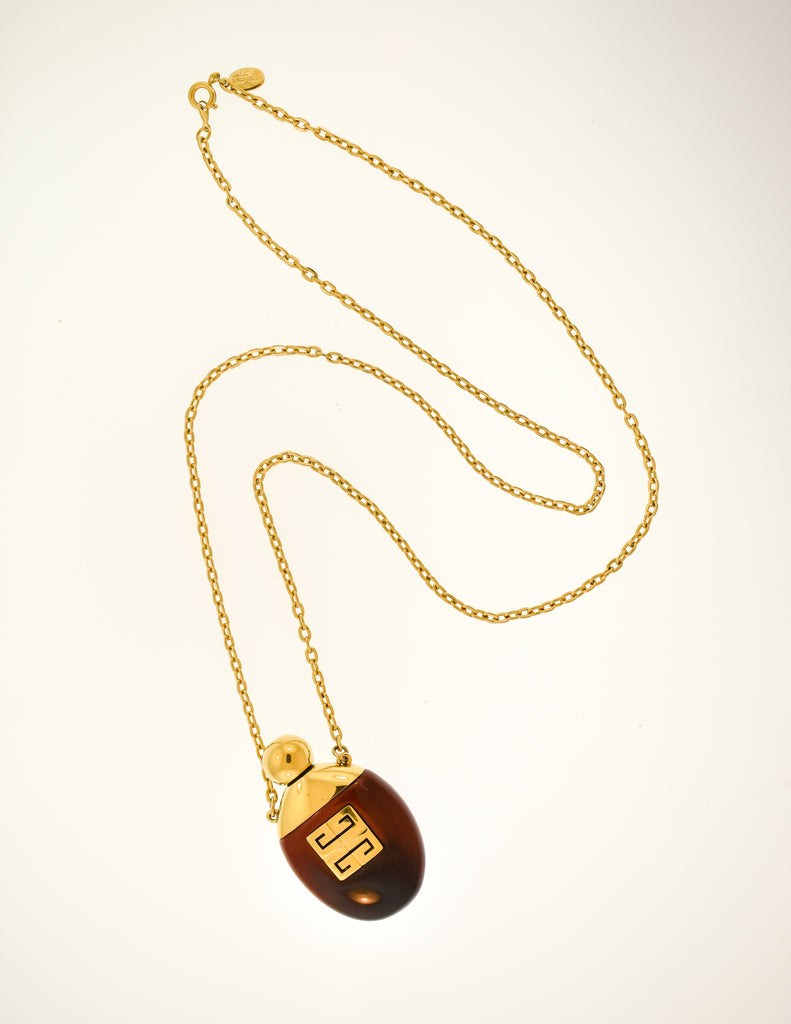 Givenchy Vintage 1977 Brown and Gold Perfume Bottle Necklace – Amarcord  Vintage Fashion