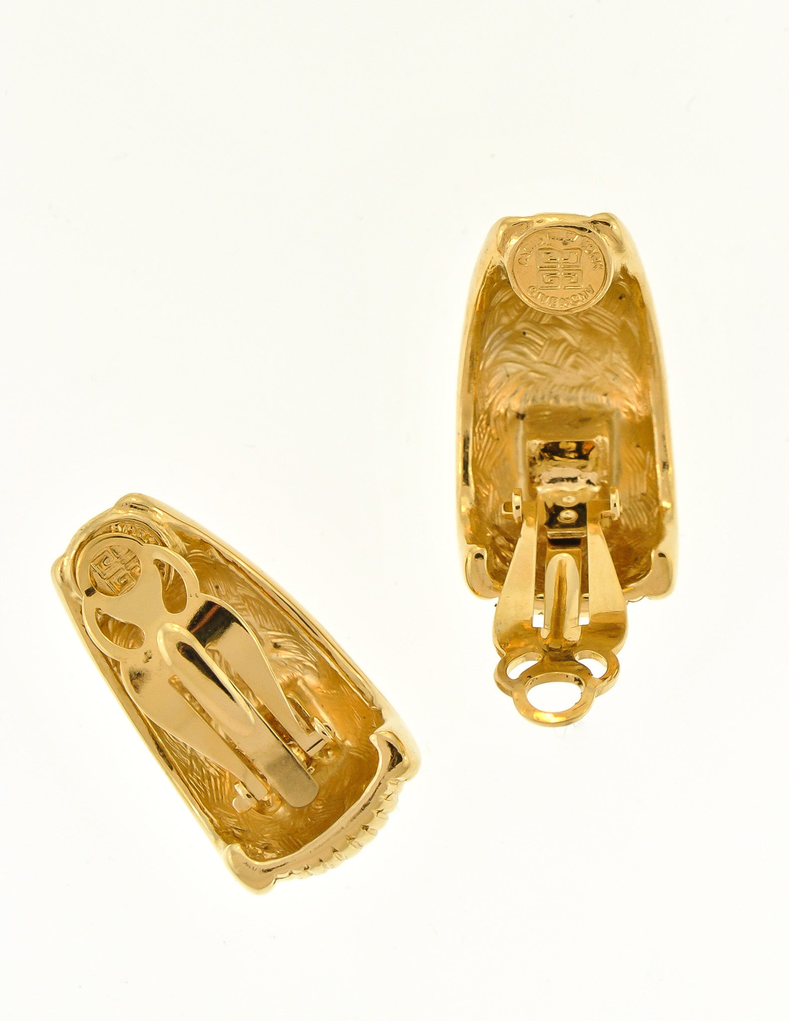 Givenchy Vintage Gold Logo Half-Hoop 