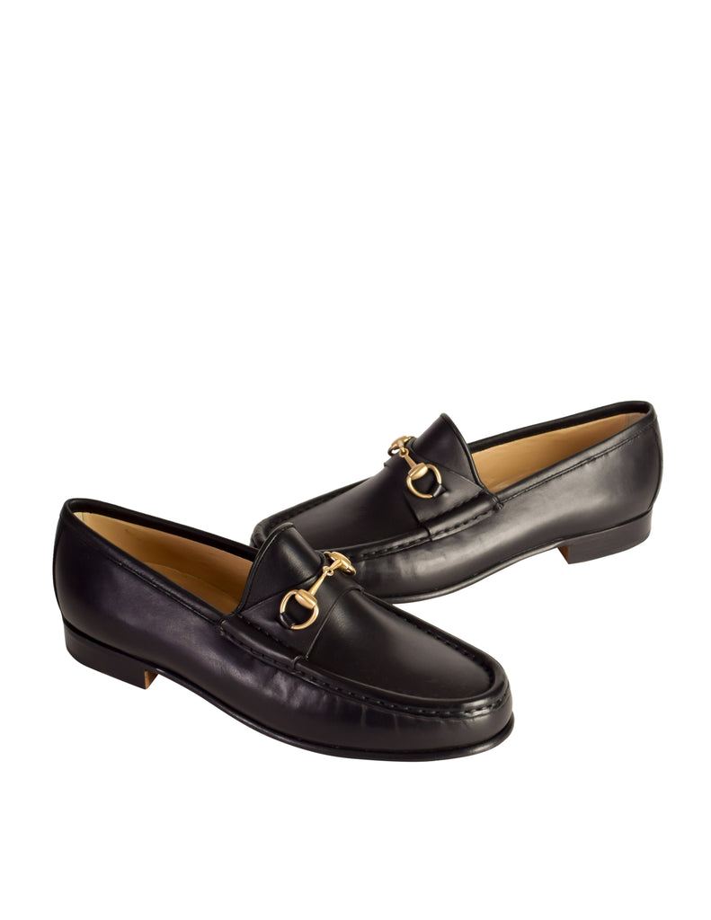Gucci Vintage Black Leather Horsebit Moccasin Loafer Shoes – Amarcord ...