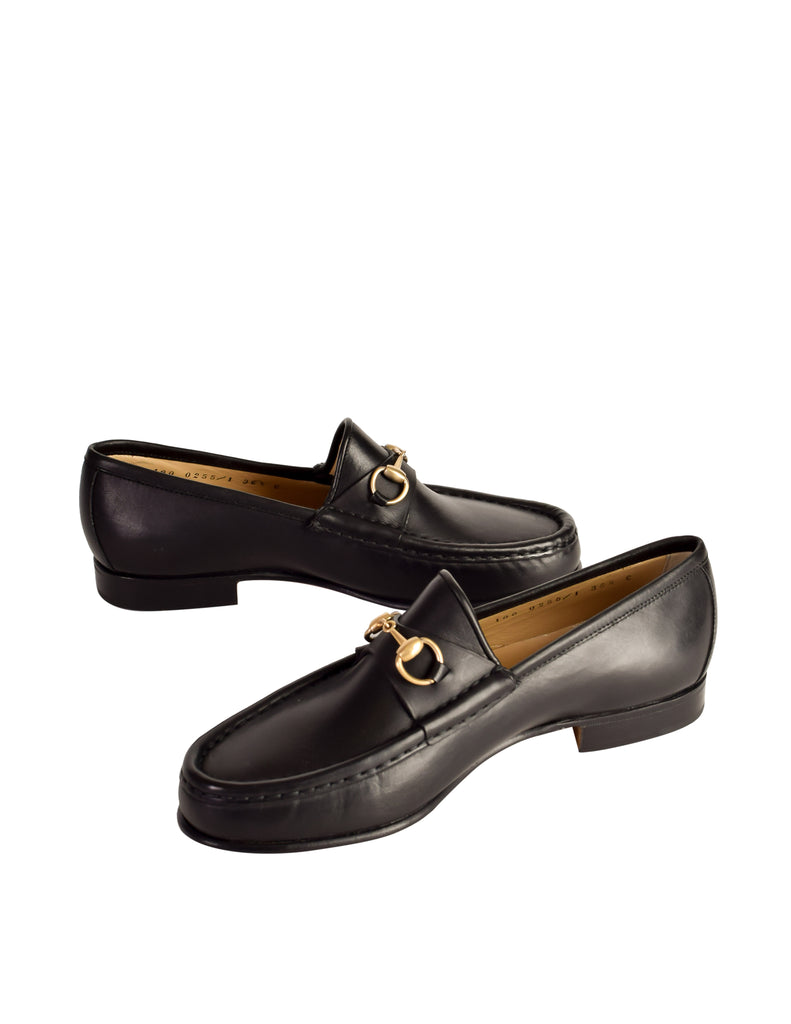 Gucci Vintage Black Leather Horsebit Moccasin Loafer Shoes – Amarcord ...