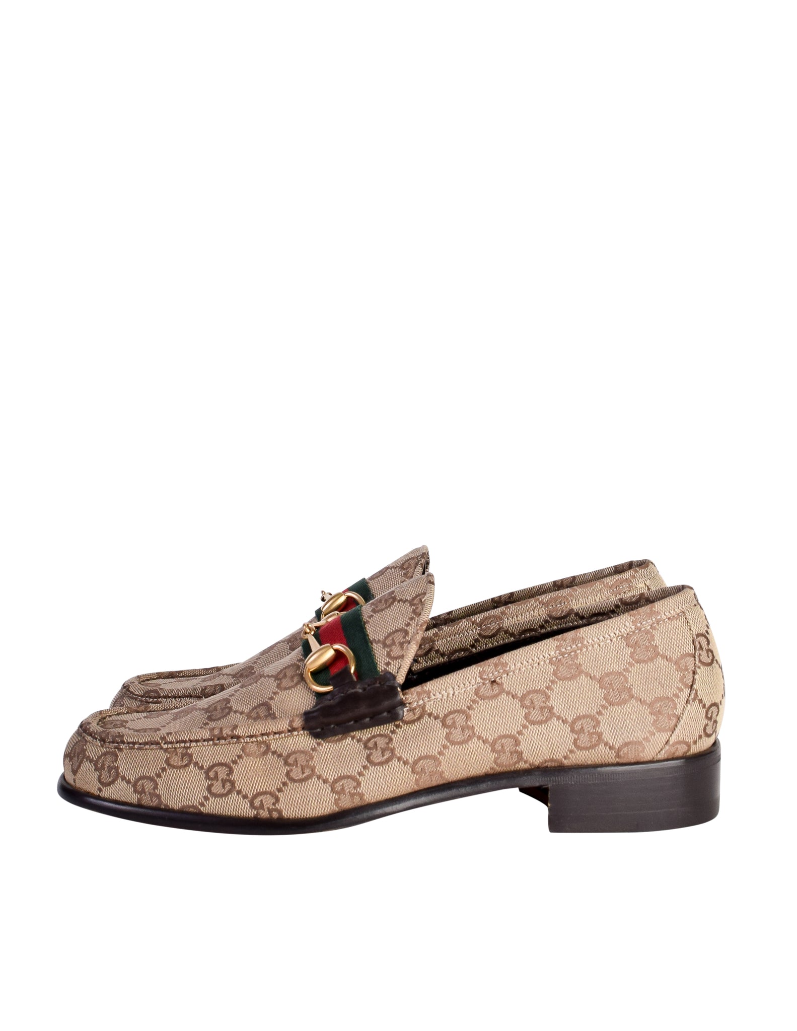 Gucci Vintage Mens Iconic Brown GG Monogram Web Stripe Horsebit Loafer –  Amarcord Vintage Fashion