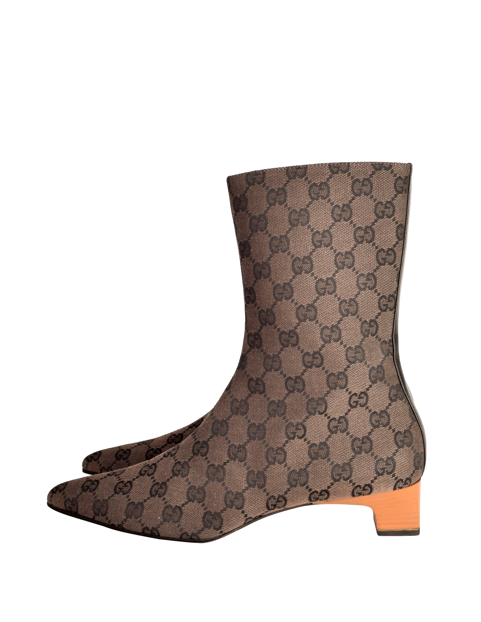 Gucci Vintage Monogram GG Logo Fabric Pointed Toe Boots – Amarcord Vintage  Fashion