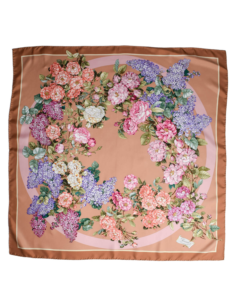 Gucci Vintage Brown Flora Floral Silk Scarf – Amarcord Vintage Fashion