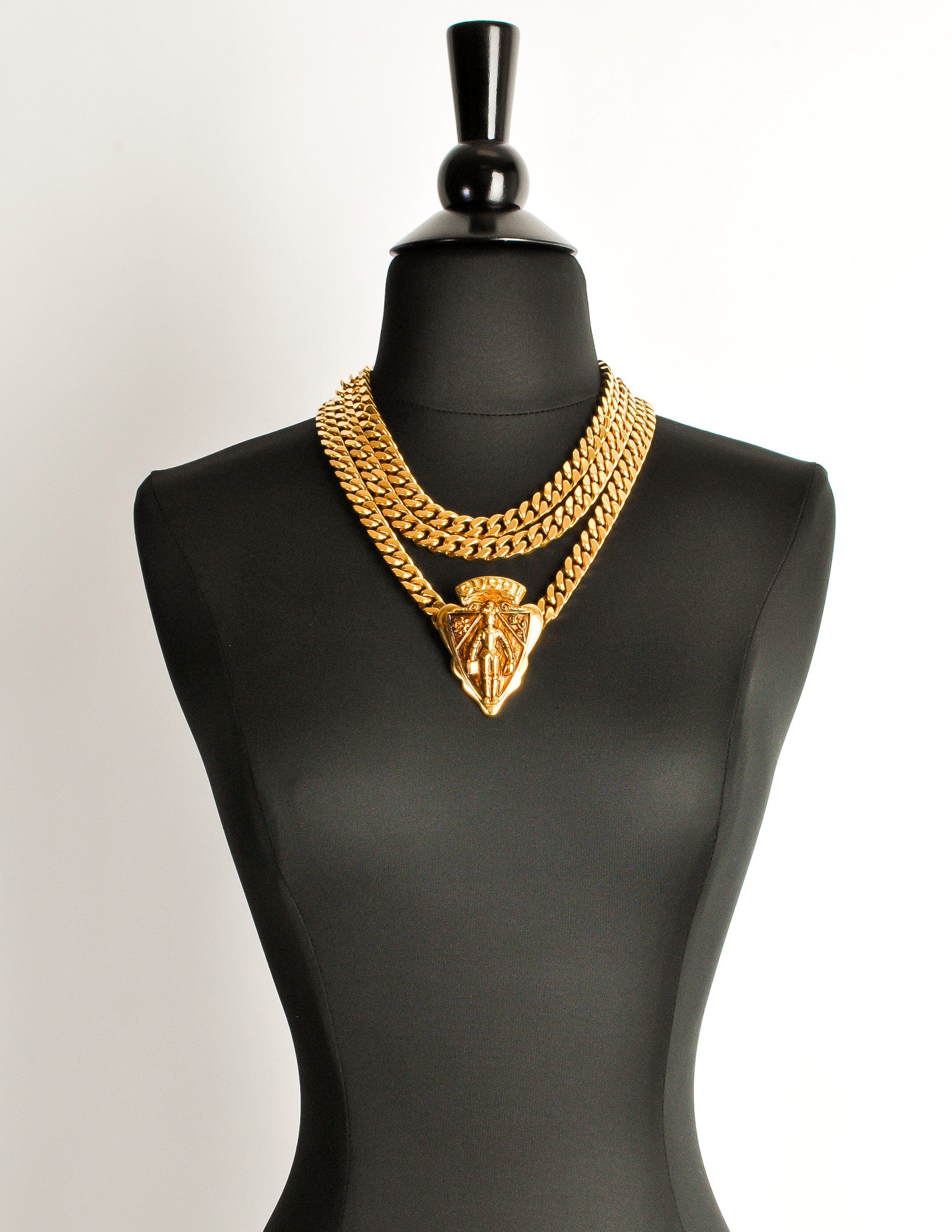 Gucci Vintage Gold Crest Chain Necklace Belt - from Amarcord Vintage Fashion