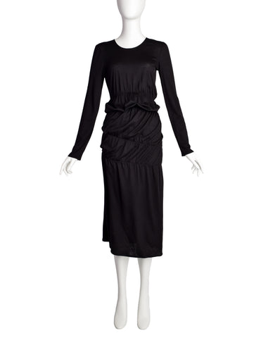 Dries van Noten Vintage Black Satin Wrap Halter Dress – Amarcord