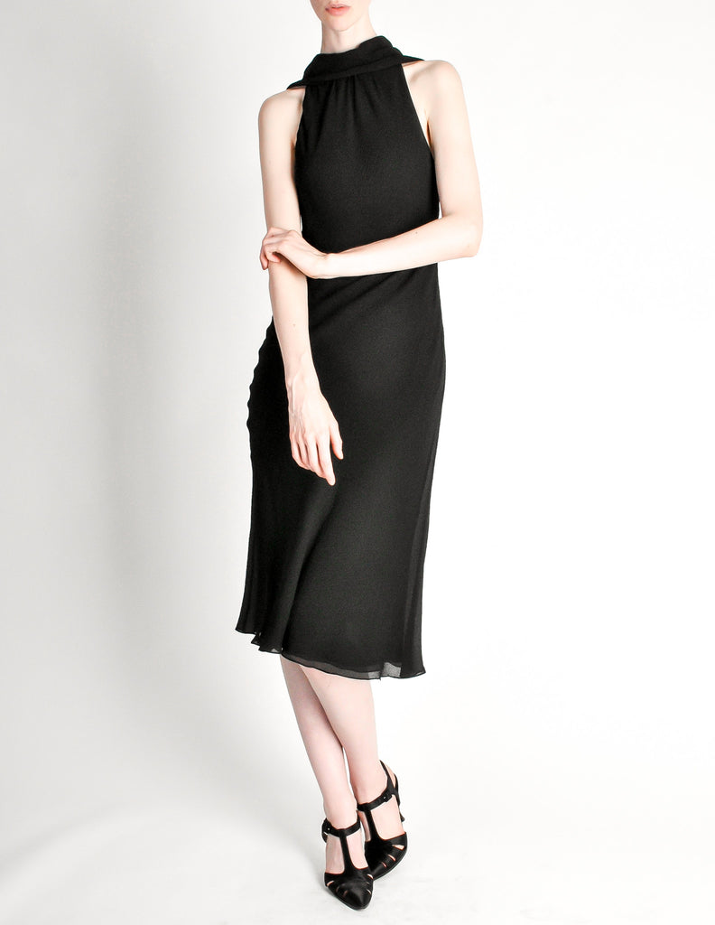 Hermès Vintage Black Silk Crepe Layered Bias Dress – Amarcord Vintage ...