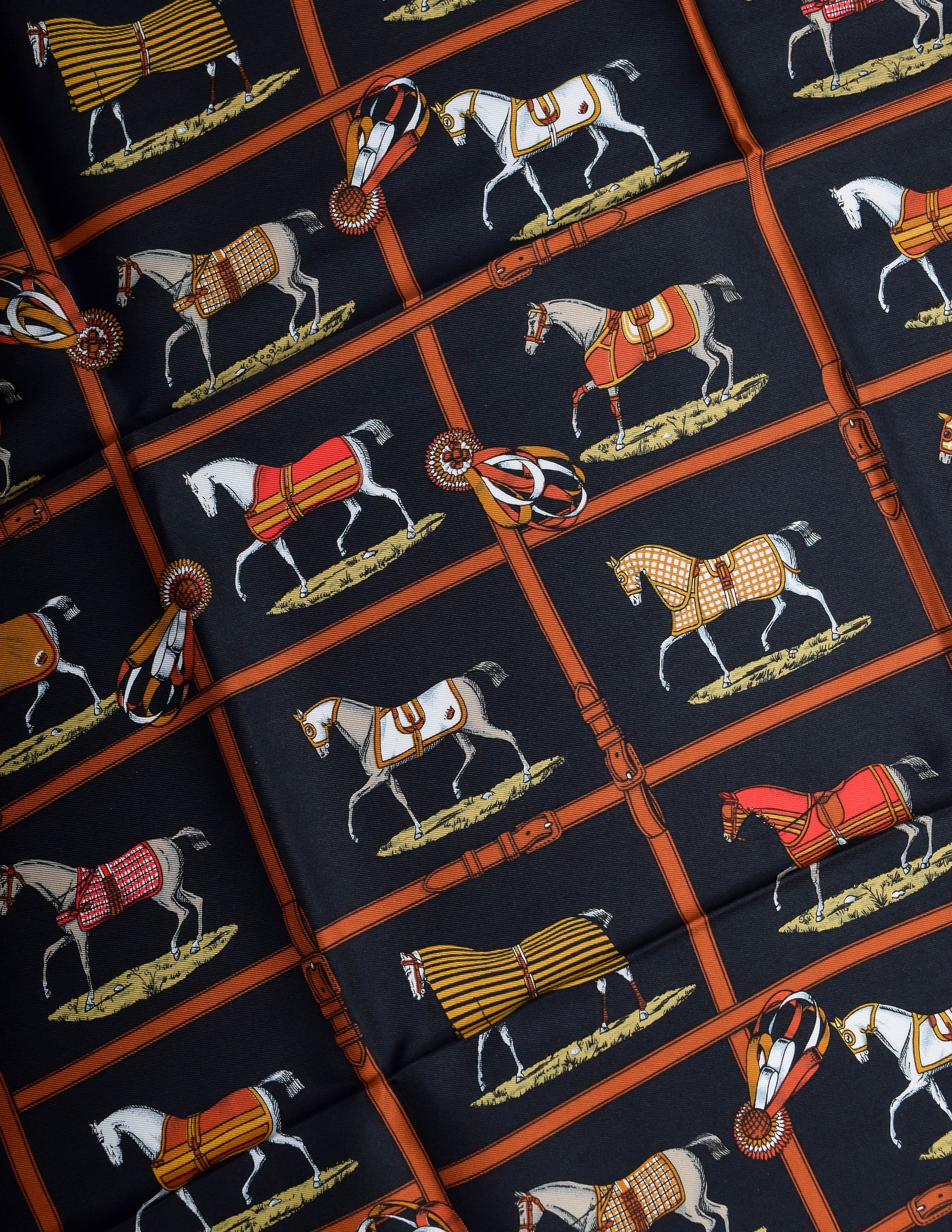 Hermes Vintage Petits Chevaux Equestrian Horse Silk Scarf - from ...