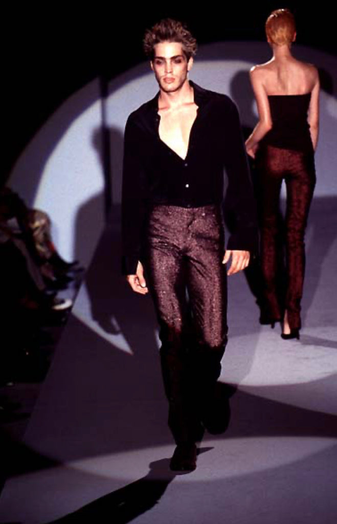 Gucci Vintage 1997 Tom Ford Era Black Sparkly Metallic Lurex Disco Pan –  Amarcord Vintage Fashion