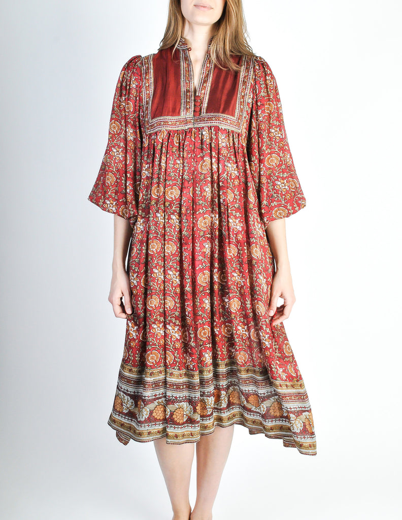 Phool Vintage Indian Silk Block Print Tent Dress – Amarcord Vintage Fashion