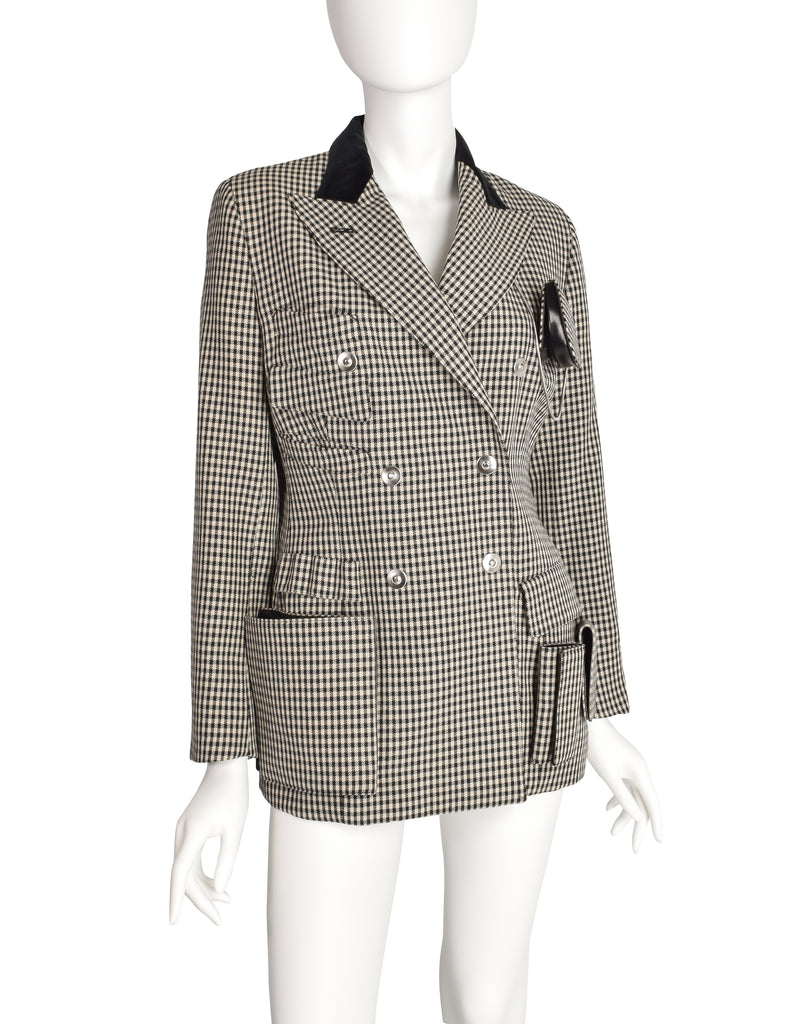 Jean Paul Gaultier Vintage AW 1992 Iconic Black White Houndstooth