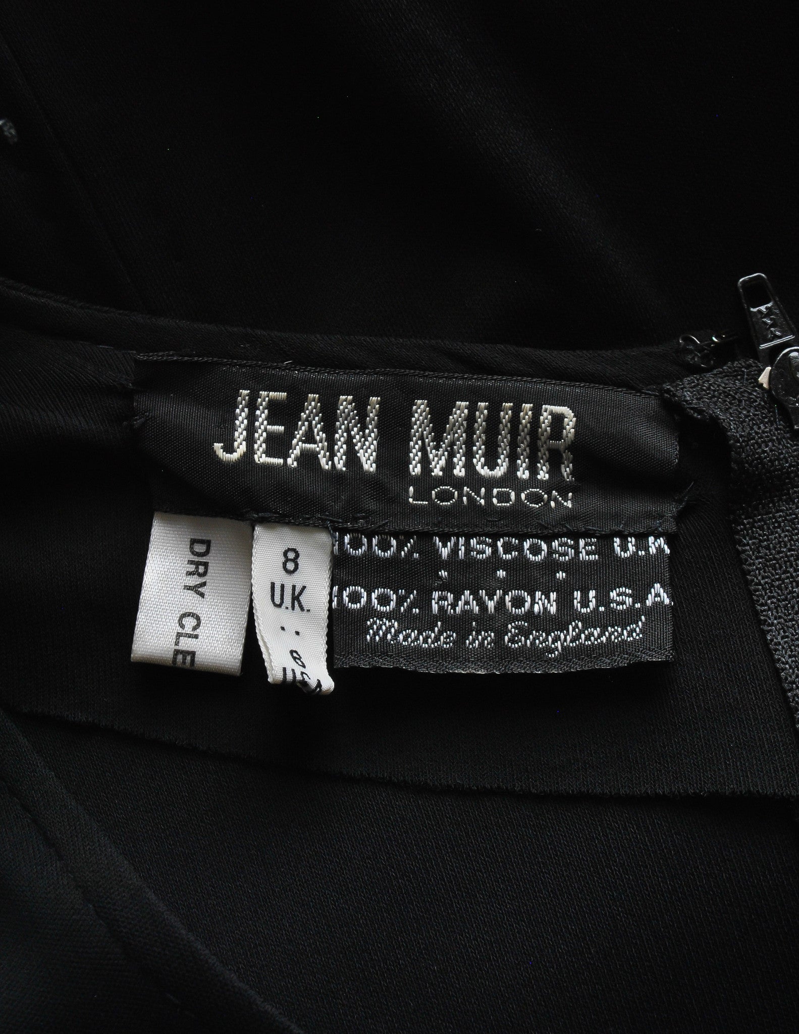 Jean Muir Vintage Black Slinky Shoulder Drape Panel Dress - from ...