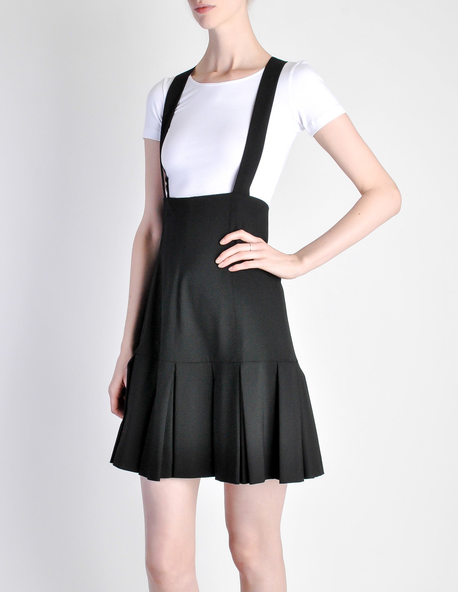 Karl Lagerfeld Vintage Black Pleated Suspender Skirt - from Amarcord ...