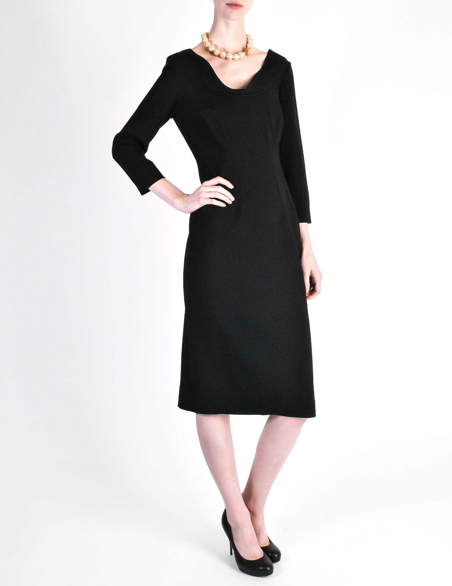 Katharine Hamnett Vintage Black Wool Wiggle Dress - from Amarcord ...