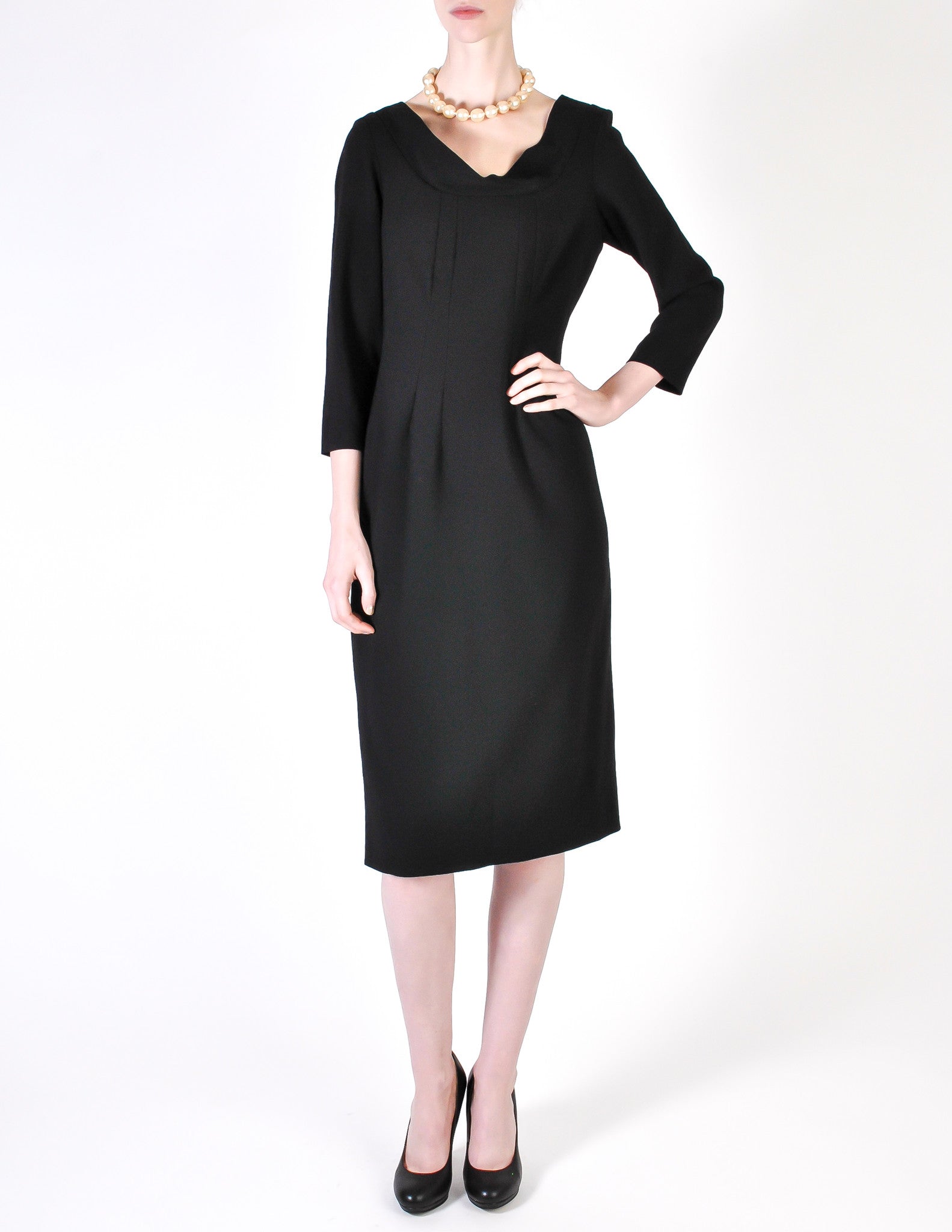 Katharine Hamnett Vintage Black Wool Wiggle Dress - from Amarcord ...