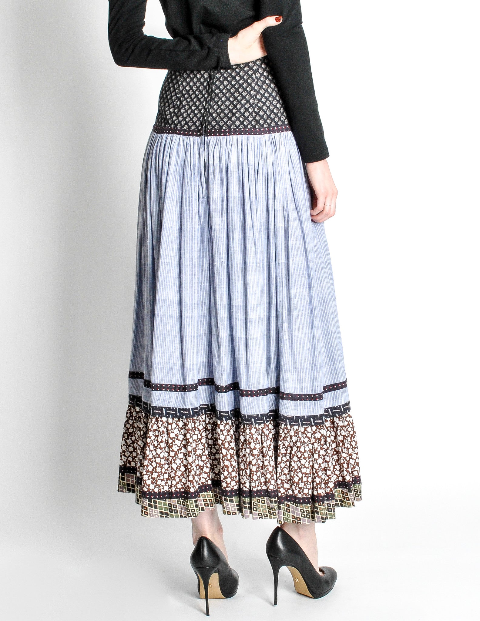 Koos Vintage Striped Floral Prairie Maxi Skirt - from Amarcord Vintage ...