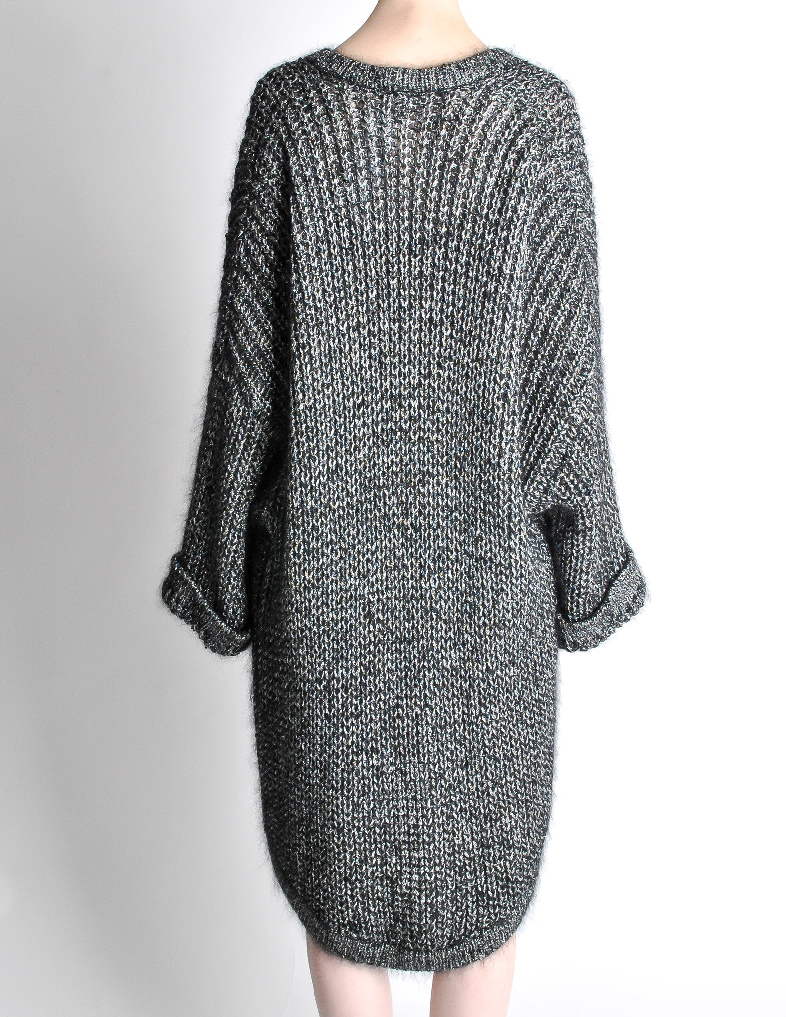 Krizia Vintage Black and Silver Oversized Cardigan - from Amarcord ...