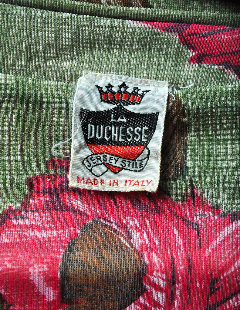 La Duchesse Vintage Artsy Rose Print Jersey Top – Amarcord Vintage Fashion