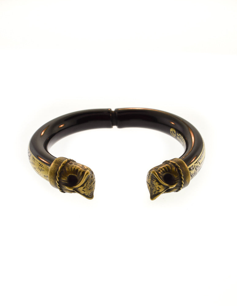Laurana Vintage Black Gold Silver Enamel Owl Bracelet – Amarcord ...