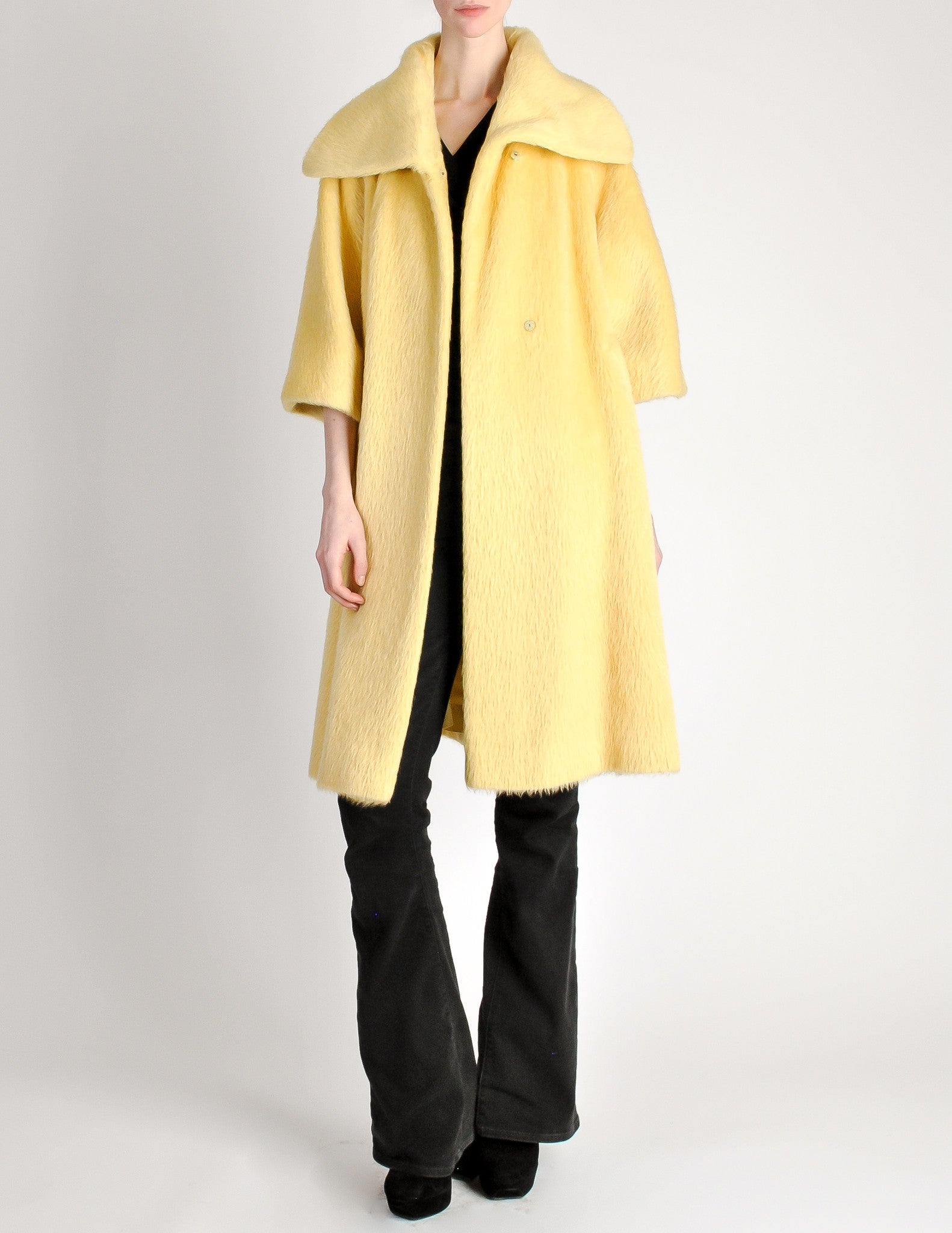 Lilli Ann Vintage Banana Yellow Wool Mohair Swing Coat - from Amarcord ...